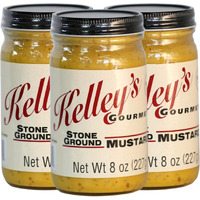 Stone Ground Mustard By Kelley's Gourmet - 8.0 Ounce (Pack Of 3)