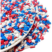 Se Si&Moos Patriotic Jimmy Sprinkles Red White And Blue Star Sprinkles Fourth Of July Sprinkles Memorial Day Sprinkles Soft Jimmy Sprinkles Edible Stars For Decorating Cupcakes, Cakes, Cookies, And Ice Cream 3 Oz