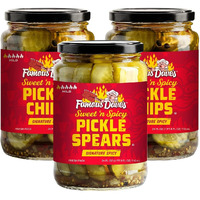 Famous Dave's Pickle Variety Bundle - 2 Pck Sweet N' Spicy Pickle Chips & 1 Pck Sweet N' Spicy Pickle Spears (72 Oz.)