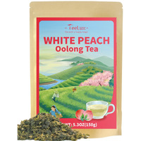 Teelux Peach Oolong Tea, White Peach Oolong Loose Leaf Tea, Peach Aroma & Slightly Sweet Flavor, Hot & Iced Tea, 5.3 Ounce