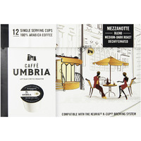 Caffe Umbria Single Serving Coffee Cups, Mezzanotte Decaf Blend, 12 Count