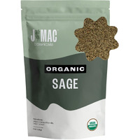 J Mac Botanicals, Organic Rubbed Sage (4 Oz), Certified Organic Dried Sage Leaf, Rubbed. Sage Herb Seasoning Excellent For Sausage Making, Fresh Dry Sage Leaves, Freshest Albanian Harvest