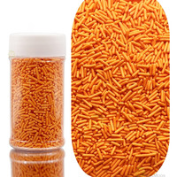Se Si&Moos Orange Jimmies Sprinkles Edible Orange Sprinkles Soft Jimmies Soft Sprinkles For Topping Ice Cream, Cookies, Cakes, Cupcakes, Dessert Decorating 2.75 Oz