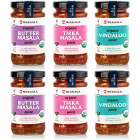 Mekhala Indian Cooking Paste Organic Vegan Gluten-Free (Variety Pack Of 6)