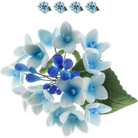 Global Sugar Art Hydrangea Blossoms Spray Sugar Cake Flowers, Blue/Purple, 4 Count By Chef Alan Tetreault