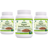 Herbal Secrets Usda Organic Ground Flaxseeds 2 Lbs Powder | 14 Grams Per Serving | 65 Servings | Excellent Vegan Source Of Fiber & Omega -3 Fatty Acids | Non-Gmo (2 Lb | 3 Pack)