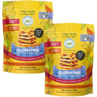 Hidden Foods Homestyle Gluten Free Protein Pancake Mix Oats, Fruit & Veggie Blend No Sugar Added Contains Milk Monk Fruit Sweetener Protein & Fiber Breakfast Meal Just Add Water - 12 Oz - 2 Pack