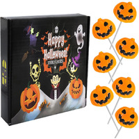 Fruidles Halloween Pumpkin Lollipop Suckers Candy, Spooky, Goody Bag Fillers, Individually Wrapped (12-Pack)