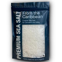 Premium Caribbean Real Sea Salt For Grinder Refill 16 Oz Kosher Certified, Rock Salt For Grinder, Clean Sea Salt, Organic Salt Unrefined Natural Salt, Non-Iodized Salt, Gourmet, Grinder Refill, Sal Marina, Kosher Salt, Coarse Salt, Sal De Mar