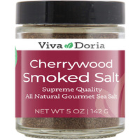 Viva Doria Cherrywood Smoked Sea Salt, Fine Grain, 5 Oz Glass Jar