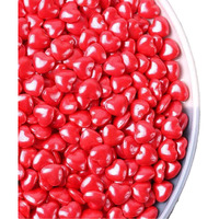 Red Sprinkles Heart-Shaped Cake Sprinkles,Cookie Sprinkles,Sugar Pearl, Edible Candy Pearls For Cake 130G 4.6Oz Cupcake Decorationg (Red)