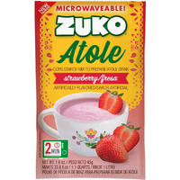 Zuko Atole Strawberry Instant Corn Starch Mix | Fortified With Vitamins | Just Add Hot Water | Microwaveable In Only 2 Minutes | 1.6 Ounce (Pack Of 24)