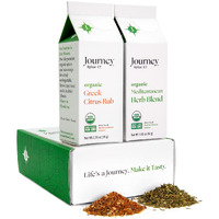 Gourmet Organic Greek Citrus Rub & Mediterranean Herb Blend Seasoning Gift Set By Journey Spice Co. | Salt-Free | No Msg | Greek Spice Seasoning