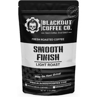 Blackout Coffee, Smooth Finish, Ground Or Whole Bean, 100% Light Roast Arabica Beans, Small Batch Fresh Roasted In The Usa - 12 Oz Bag (Whole Bean)