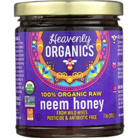 Heavenly Organics 100% Organic Raw Neem Honey 3 Pack - Size 12Oz/Jar Lightly Filtered To Preserve Vitamins, Minerals And Enzymes; Made From Wild Beehives & Free Range Bees, Dairy, Nut, Gluten Free, Kosher, Chemical , Antibiotic And Glyphosate Free