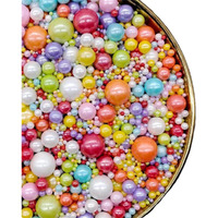 Christmas Rainbow Sprinkles, 130G 4.6Oz Cake Sprinkles,Cookie Sprinkles,Sugar Pearl, Edible Candy Pearls For Cake Cupcake Decorationg Mix 5 Size (Rainbow)