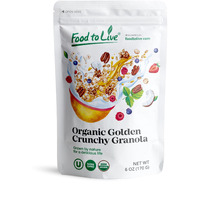Food To Live Organic Golden Crunchy Granola, 6 Ounces - Small Batch, Handcrafted, Bulk, Great As Snack For Breakfast Cereals, Contains Hazelnuts, Pecan Nuts, Almonds, Coconut, Flax Sunflower Seeds