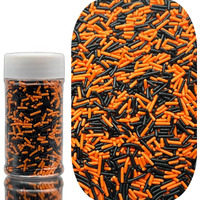 Se Si&Moos Black And Orange Sprinkles Orange And Black Cake Sprinkles Black And Orange For Cupcakes Black Orange Jimmies Sprinkles Soft Jimmies Soft Sprinkles Edible Black And Orange Sprinkles For Cake Decorating,Ice Cream Toppings & Baking 2.75 Oz