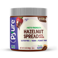 Pyure Hazelnut Spread With Cocoa 2 Net Carbs Keto Snack Gluten-Free, Peanut Free, Plant-Based Hazelnut Spread For Vegan Keto Friendly Food 13Oz
