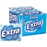 Extra Gum Peppermint Chewing Gum, 15 Pieces (Pack Of 10)