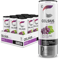 Celsius Sparkling Grape Rush, Functional Essential Energy Drink 12 Fl Oz (Pack Of 12)