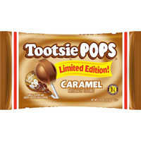 Tootsie Pops Limited Edition Individually Wrapped Single Flavor Lollipops With Tootsie Roll Center, Caramel, 12.6 Ounce
