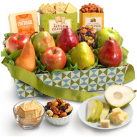A Gift Inside Classic Fresh Fruit Basket Gift With Crackers, Cheese And Nuts For Holiday, Thank You, Birthday, Get Well, Anniversary, Corporate