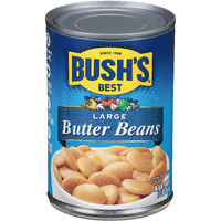Bush's Best 16 Oz Canned Large Butter Beans, Source Of Plant Based Protein And Fiber, Low Fat, Gluten Free, (Pack Of 12)