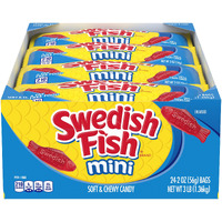 Swedish Fish Mini Soft & Chewy Candy, Halloween Candy, 24 - 2 Oz Bags