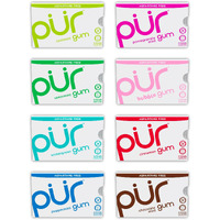 Pur Gum | Aspartame Free Chewing Gum | 100% Xylitol | Natural Flavored Gum, Variety Pack, 9 Pieces (Pack Of 8)