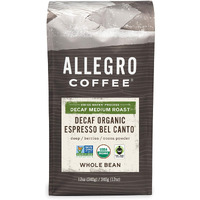 Allegro Coffee Decaf Organic Espresso Bel Canto Whole Bean Coffee, 12 Oz