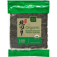 One Organic Sushi Nori Premium Roasted Organic Seaweed (100 Half Sheets)