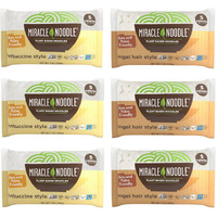 Miracle Noodle Variety Pack (Fettuccine & Angel Hair) - Shirataki & Konjac Noodles, Keto, Vegan, Gluten-Free, Low Carb, Paleo, Kosher, Low Calories, Soy Free, Non-Gmo - 3 Packs Of Each, 6-Pack