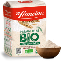 Francine Farine De Ble Bio - French All Purpose Organic Wheat Flour - 2.2 Lbs (Pack Of 2)
