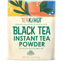 Teaki Hut Instant Black Tea Powder, 4 Oz, Black Tea Powder, Powdered Black Tea For Hot And Cold Beverages, Refreshing Instant Tea Powder, Unsweetened Tea Powder, 113 Servings