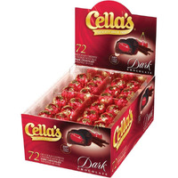 Cella's Dark Chocolate Covered Cherries - Premium Cherry Cordial Candies - Individually Wrapped With Display Box (72-Count Box - 2.25 Pounds)