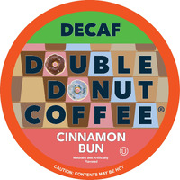 Double Donut Flavored Decaf Coffee Pods, Cinnamon Bun Coffee, Medium Roast Decaf Cinnamon Coffee, Coffee For Keurig K Cups Machines, 24 Count (Packaging May Vary)