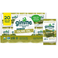 Gimme Seaweed - Extra Virgin Olive Oil - 20 Count - Organic Roasted Seaweed Sheets - Keto, Vegan, Gluten Free - Great Source Of Iodine & Omega 3S - Healthy On-The-Go Snack For Kids & Adults