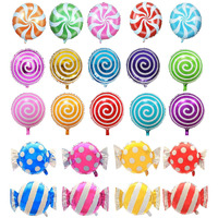 21 Pcs 18"" Sweet Candy Balloons, Round Lollipop Balloon Birthday Wedding Party Balloons