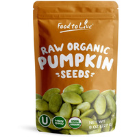 Food To Live Organic Sprouted Pumpkin Seeds, 8 Ounces Non-Gmo, Raw Kernels, No Shell, Unsalted, No Oil, Vegan Kosher, Bulk. Keto Snack. High In Protein, Omega Fats. Topping For Salads, Oats, Yogurt