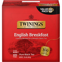 Twinings English Breakfast Black Tea Individually Wrapped Bags, 100 Count (Pack Of 1), Smooth, Flavourful, And Robust, Caffeinated, Enjoy Hot Or Iced | Packaging May Vary