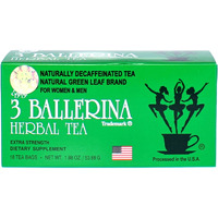 3 Ballerina Chinese Herbal Green Leaf Organic Detox Tea For Weight Loss, Extra Strength- Diet Fat Slimming Drink-Caffeine Free, 18 Tea Bags (1 Box)