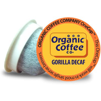 The Organic Coffee Co. Compostable Coffee Pods - Gorilla Decaf (36 Ct) K Cup Compatible Including Keurig 2.0, Medium Roast, Swiss Water Processed, Usda Organic