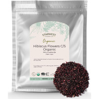 Starwest Botanicals Organic Egyptian Hibiscus Flowers Tea Loose Cut And Sifted, 1 Pound Bulk