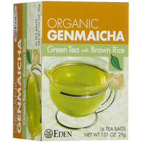Eden Organic Green Tea With Brown Rice, Traditional Genmaicha, Tea Bags, (1.01 Oz) 16 Ct Boxes