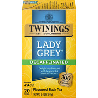 Twinings Decaffeinated Lady Grey Black Tea Individually Wrapped Bags, 20 Count (Pack Of 6), Orange Peel & Lemon Peel, Enjoy Hot Or Iced | Packaging May Vary