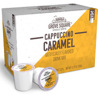Grove Square Cappuccino Pods, Caramel, Single Serve (Pack Of 24)