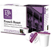Pj's Coffee - French Roast Single Serve Cups, 12 Count (Pack Of 1)