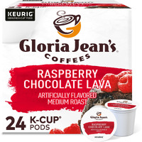 Gloria Jean's Coffees Raspberry Chocolate Lava, Single-Serve Keurig K-Cup Pods, Flavored Medium Roast Coffee, 24 Count