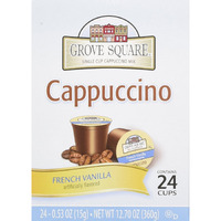 Grove Square Cappuccino Cups, French Vanilla, Single Serve Cup For Keurig K-Cup Brewers, 24 Count (Pack Of 2)